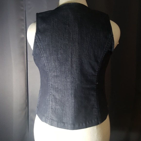 ADDITIONS BY CHICO'S BLACK DENIM VEST SIZE 1 - Picture 4 of 5